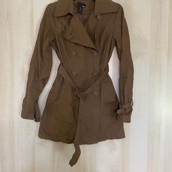 H&M short trench coat brown, size 6 - Picture 2 of 16